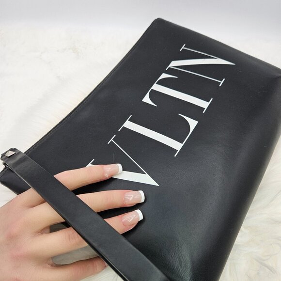 VLTN Leather Clutch Bag - Picture 6 of 13